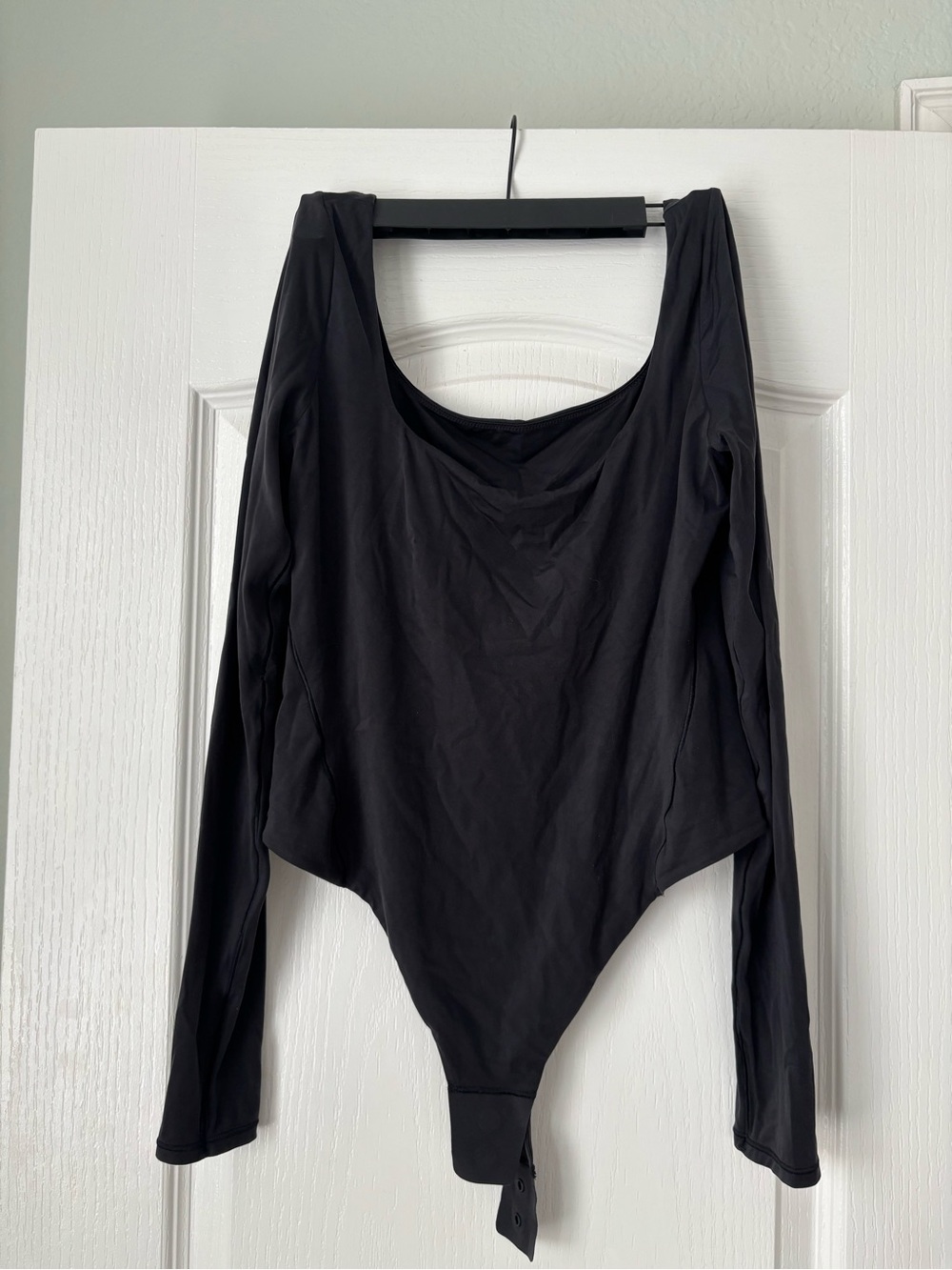 lululemon athletica Black Long-Sleeve Scoop Neck Bodysuit